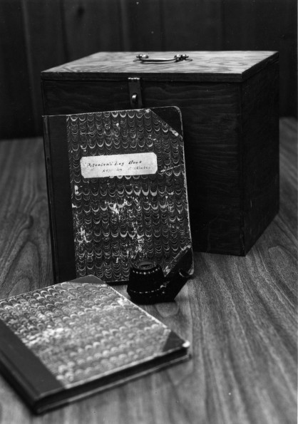 [The Pitcairn log books in the Andrews University Heritage Room]