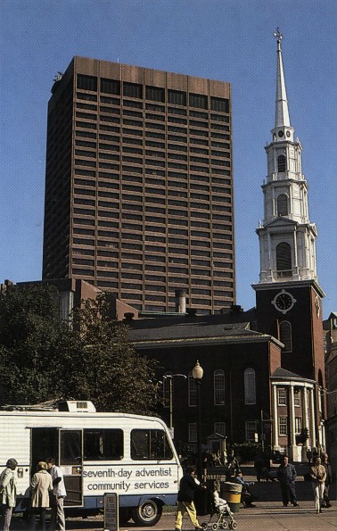 Community Services van in Boston conducting blood pressure screening