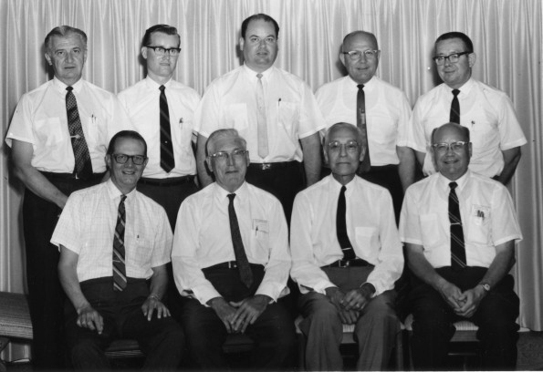 [Earl Beaty, long-time member of the Andrews University business office, is honored by former students attending the quadrennial education council at Andrews University]