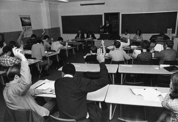 [A meeting of the Andrews University Student Association]