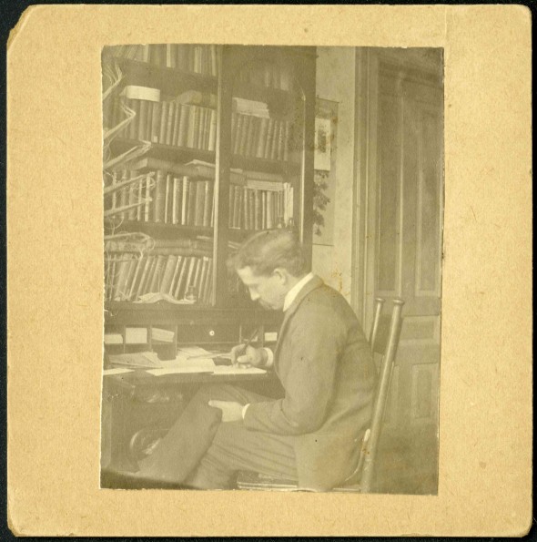 [Samuel Parker Smith working at his desk in his home in Battle Creek, MI]