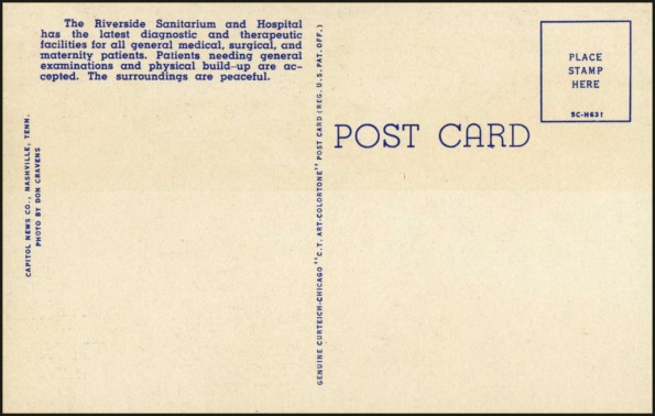 Riverside Sanitarium and Hospital, Nashville, Tennessee