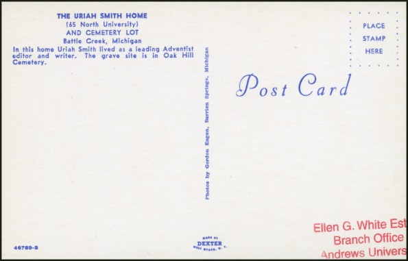 The Uriah Smith home and cemetery lot