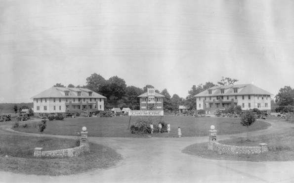 Entrance to Indiana Academy during campmeeting, June 7-17, 1928