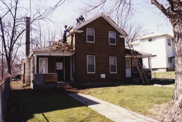 [Restoration work on the White's Wood St. home in Battle Creek, Michigan]