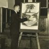 [Louis B. Reynolds doing chalk art]