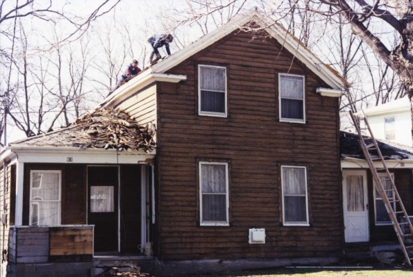 [Restoration work on the White's Wood St. home in Battle Creek, Michigan]