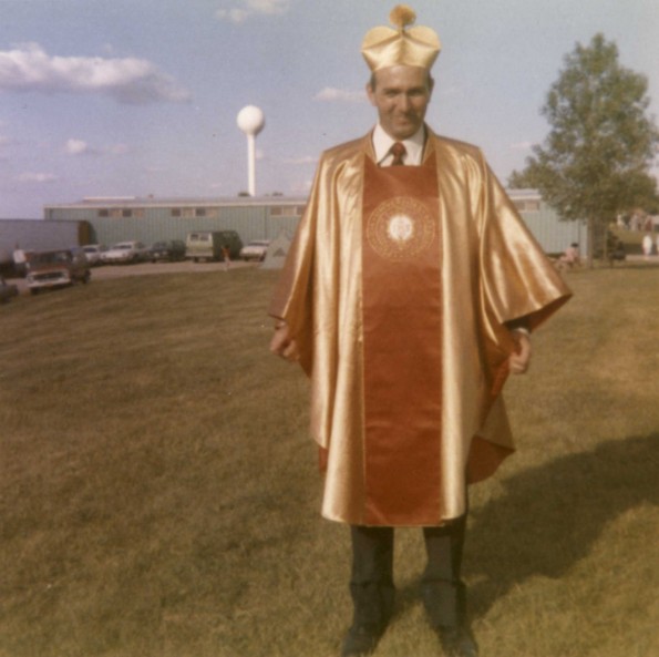 [Samuele Bacchiocchi wearing his regalia]