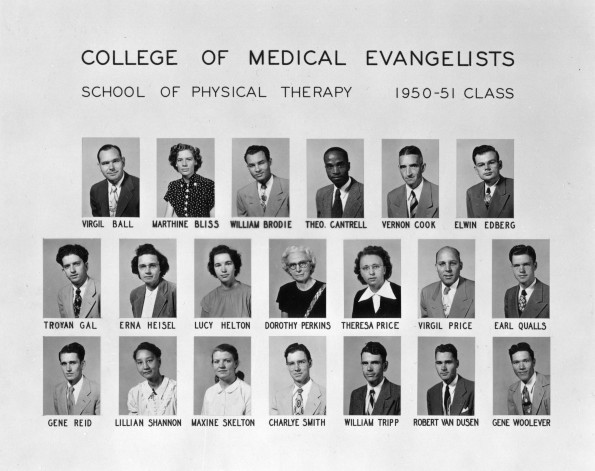 College of Medical Evangelists: School of Physical Therapy, 1950-51