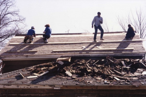 [Restoration work on the White's Wood St. home in Battle Creek, Michigan]