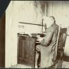 Uriah Smith at his desk in his study