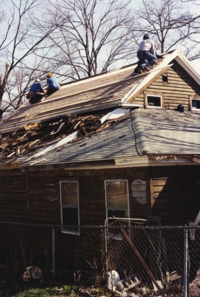 [Restoration work on the White's Wood St. home in Battle Creek, Michigan]