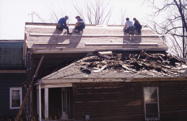 [Restoration work on the White's Wood St. home in Battle Creek, Michigan]