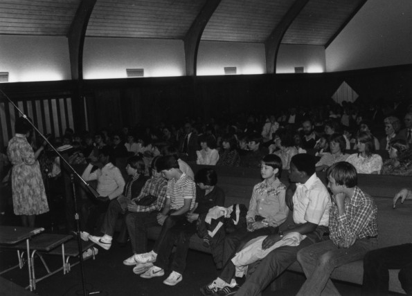 Josephine Cunnington Edwards speaking at the Arkansas-Louisiana Conference Elementary School Music Festival in Little Rock, AR