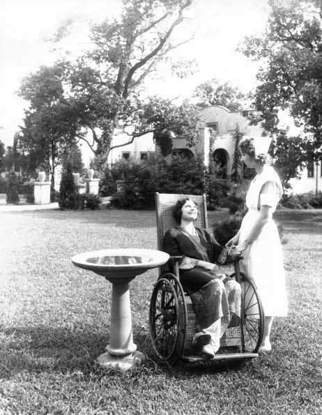 [Jewell M. Gore with an unknown patient in the Madison Sanitarium Solarium]