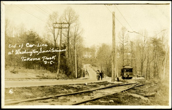 End of car-line at Washington Sanitarium, Takoma Park, D.C.