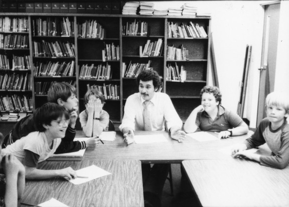 Bill Morelan with his students at Ozark Elementary School in Gentry, AR