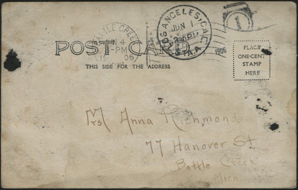 William and Nellie Simpson with their two daughters in front of their house in Los Angeles