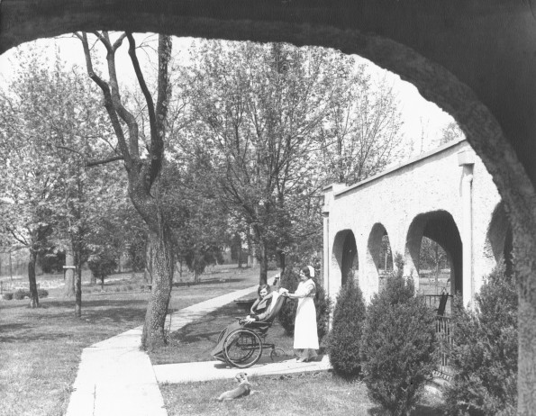 [An unknown nurse with an unknown patient at Madison Sanitarium]