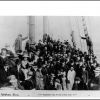 Missionary ship Pitcairn with a crowd of people on board, presumably after a dedication ceremony