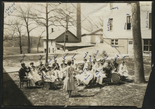 Fox River Academy orchestra performing outside