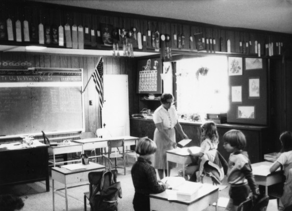 Mary Pedigo teaching at the Jonesboro Seventh-day Adventist School