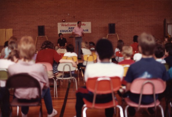 Don Hevener speaking at the Pathfinder Education Fair in Little Rock, AR