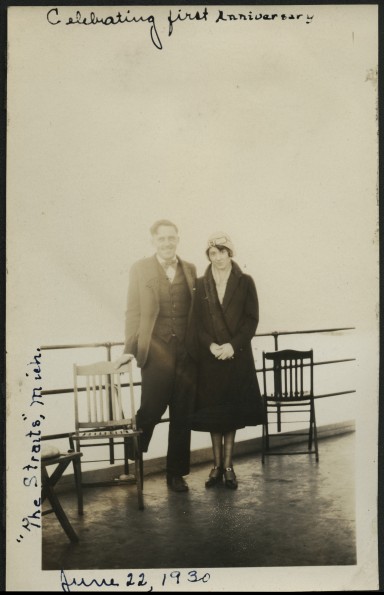 Celebrating first anniversary, "The Straits, Mich.", June 22, 1930