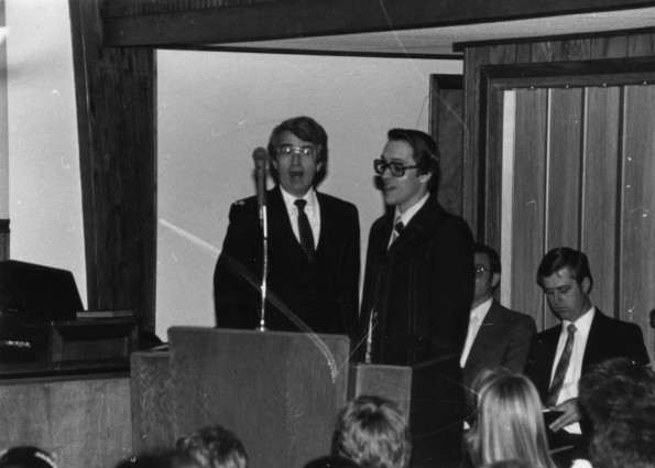 John Read and Delmon Tucker singing at the Arkansas-Louisiana Conference Elementary School Music Festival in Little Rock, AR