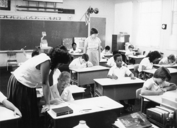 Students and teachers at Jefferson Heights Junior Academy