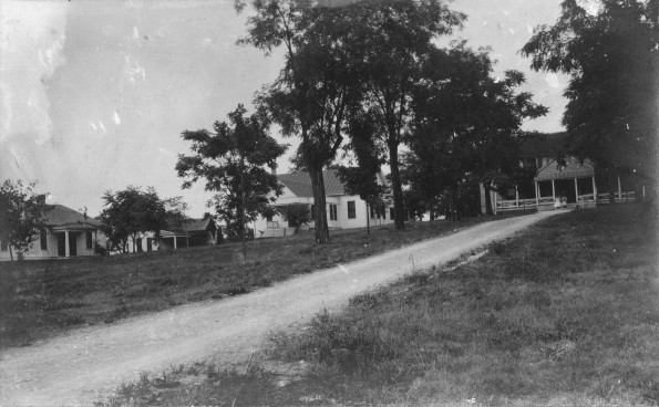 Two cottages, Kinne Kitchen, and the "Old Manse" at Madison College
