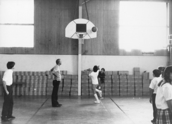 Students playing basketball at Jefferson Heights Junior Academy
