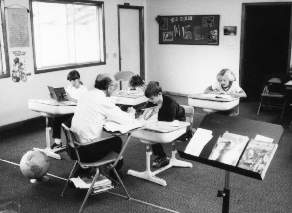 Harold Hiday teaching at the Mountain Home Seventh-day Adventist School