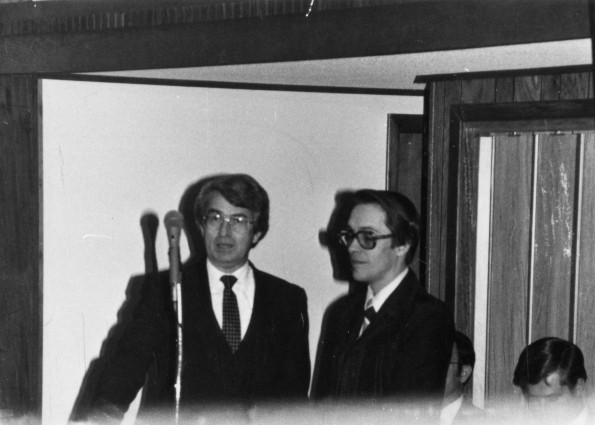 John Read and Delmon Tucker singing at the Arkansas-Louisiana Conference Elementary School Music Festival in Little Rock, AR