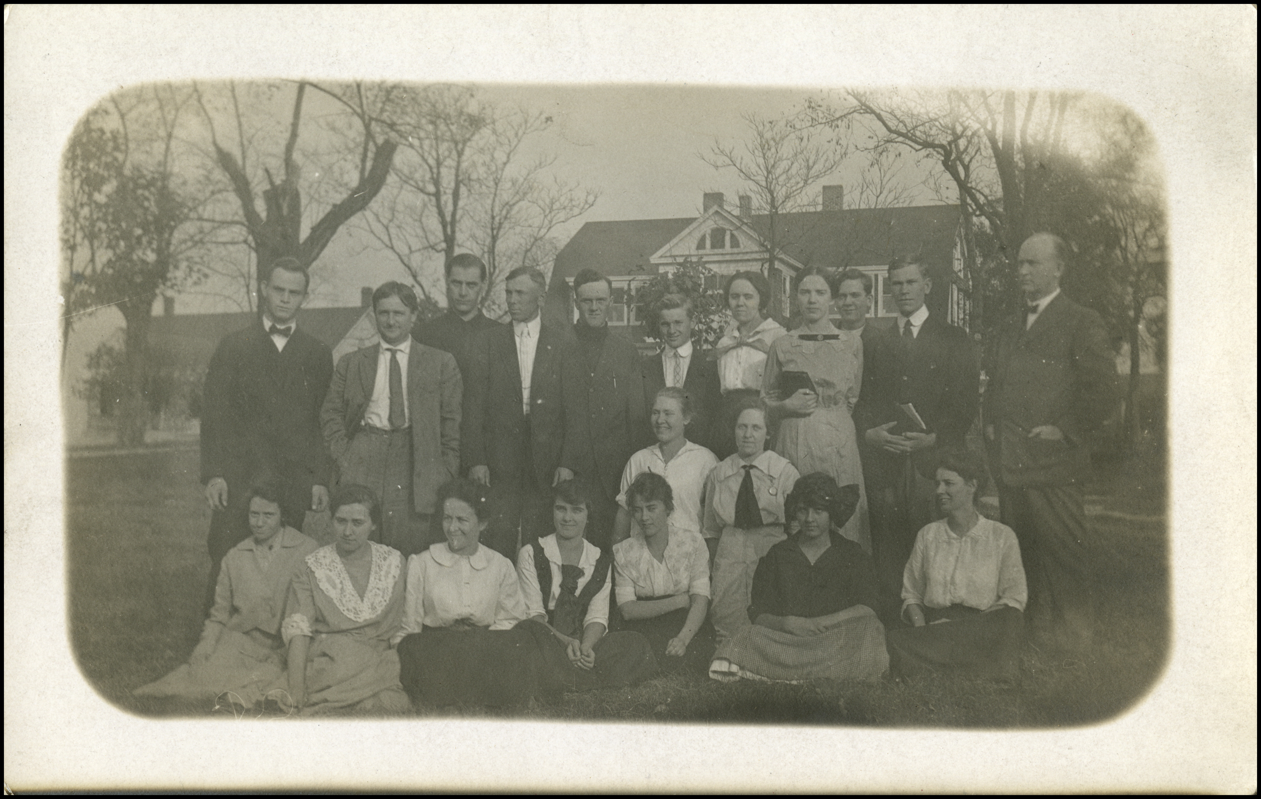 Dr. Sutherland with Bible class students