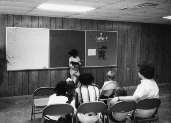 A student presentaion at Monroe Adventist School