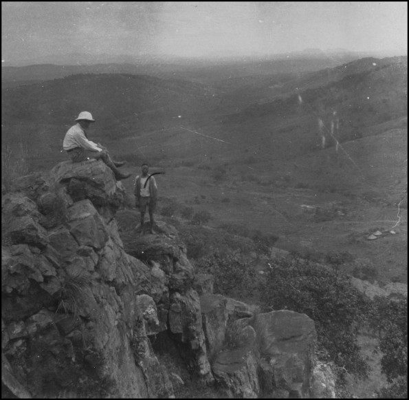 Eric Beavon sitting on the Manga cliffs near Kisii, Kenya