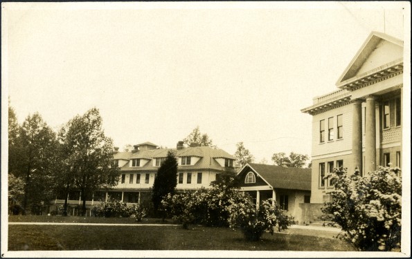 Buildings to the right of the administration building at Washington Missionary College