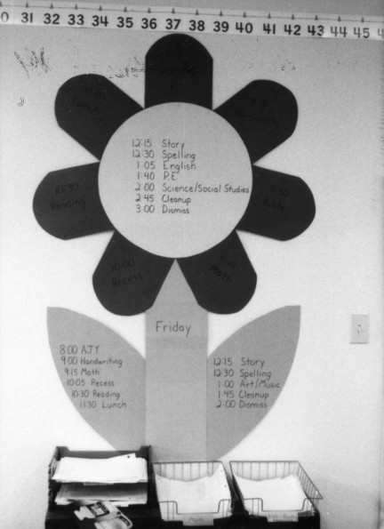 A bulletin board in Darlene Barnett's classroom at Fort Smith Seventh-day Adventist School