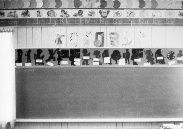 A blackboard at the Bentonville Seventh-day Adventist School